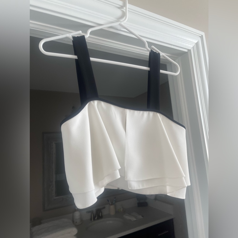 Zara white cropped tank top